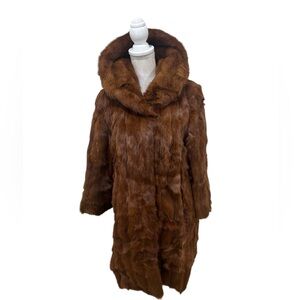 Vtg 60’ Norman Harrell London mitchell’s caramel Brown mink Fur Coat size medium
